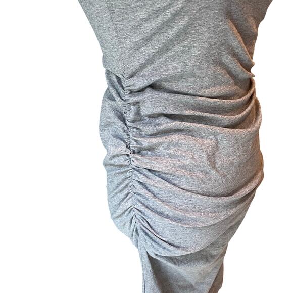 Rave Party Beach Cruise Grey bodycon dress side ruching t-back sexy comfy small - Picture 3 of 6